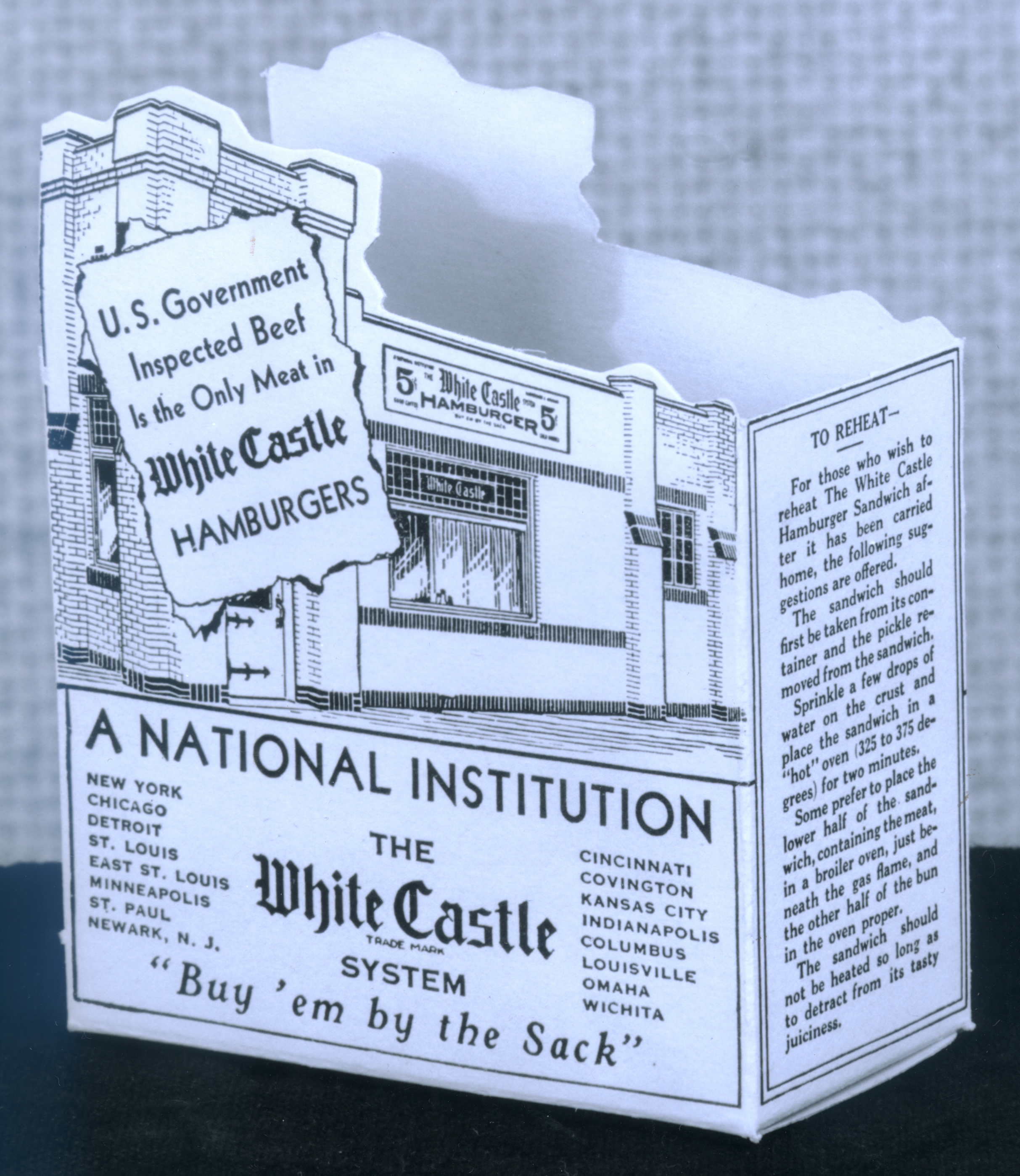 Vintage White Castle Restaurant Tote Bag Established In 1921 New Old Stock